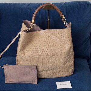 Yves Saint Laurent Roady Butter Yellow
Ostrich Leather Slouchy Hobo bag